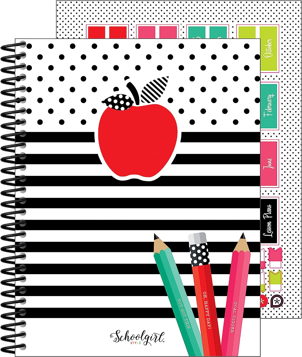 Schoolgirl Style Black, White & Stylish Brights Daily Planner