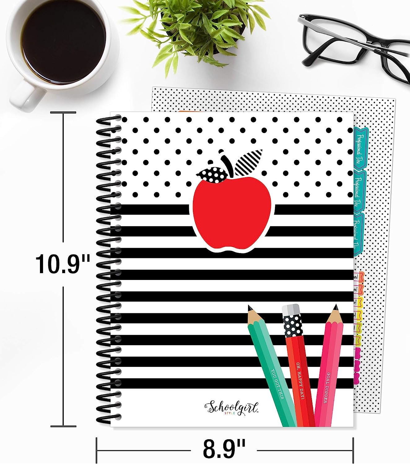 Schoolgirl Style Black, White & Stylish Brights Daily Planner