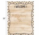Core Decor Black, White, and Wood Welcome Chart