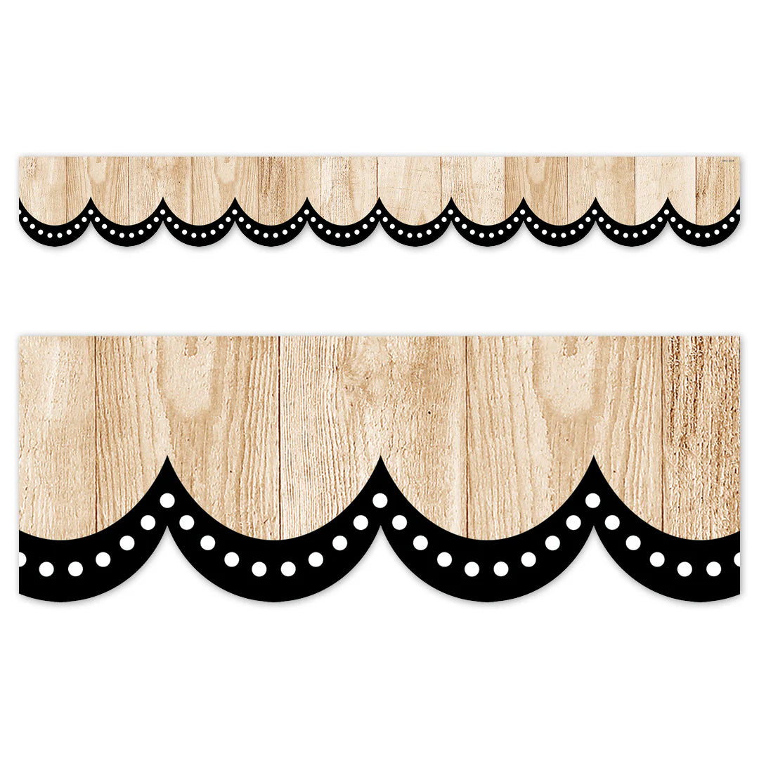 Core Decor Dotted Scallops on Wood EZ Border