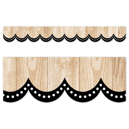 Core Decor Dotted Scallops on Wood EZ Border