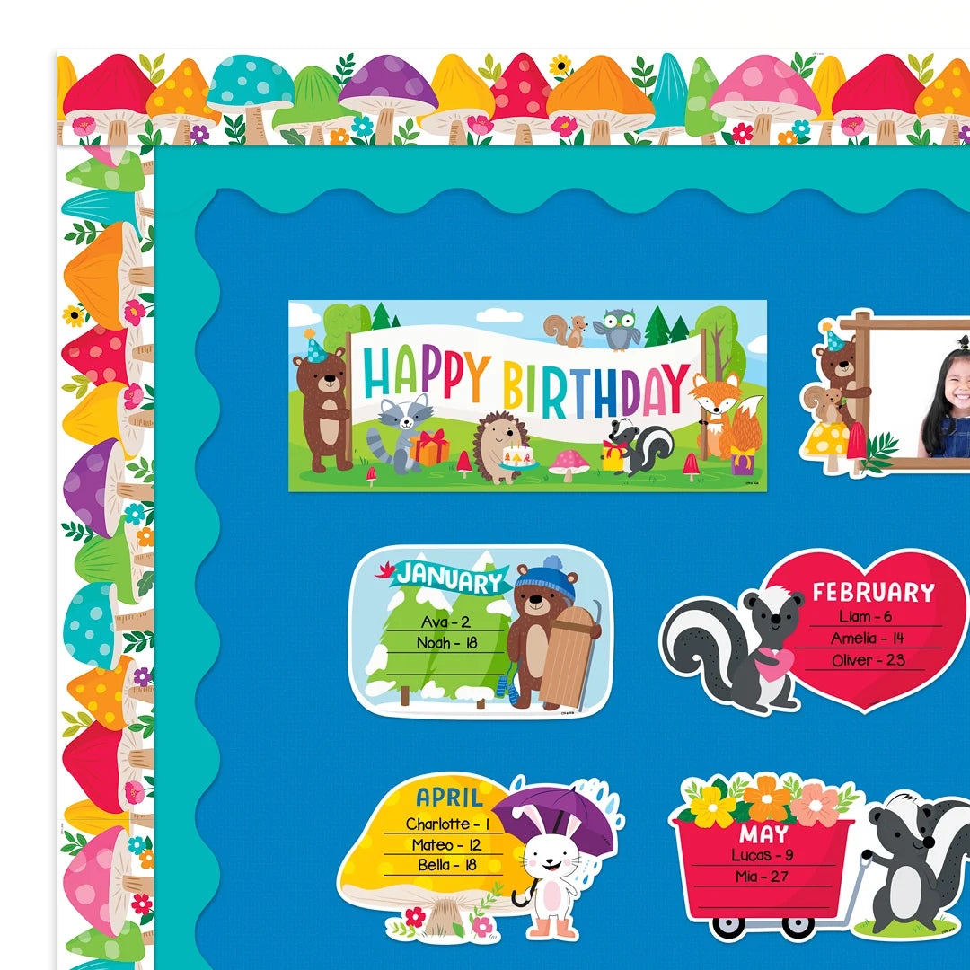 Woodland Friends Jumbo Mushrooms EZ Border