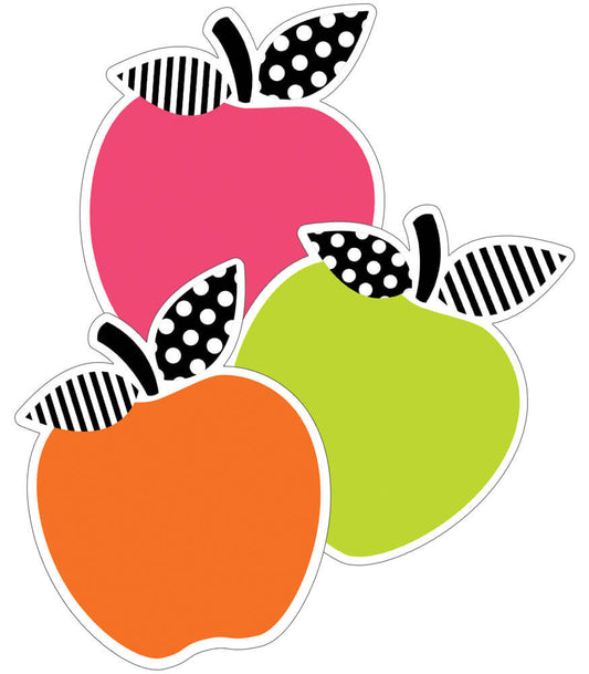 Black, White & Stylish Brights Apples Cutouts