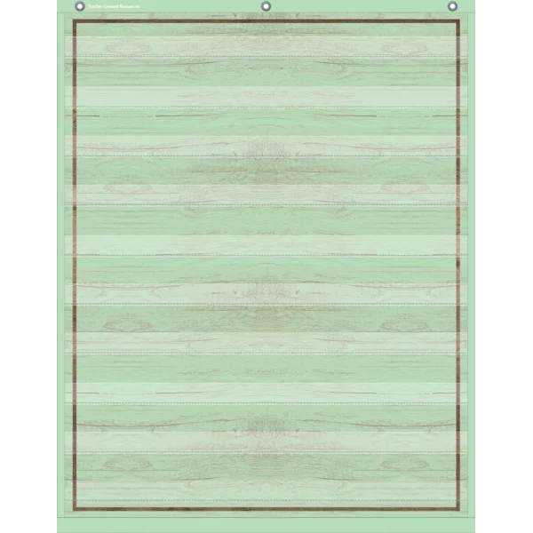Mint Green Painted Wood 10 Pocket Chart