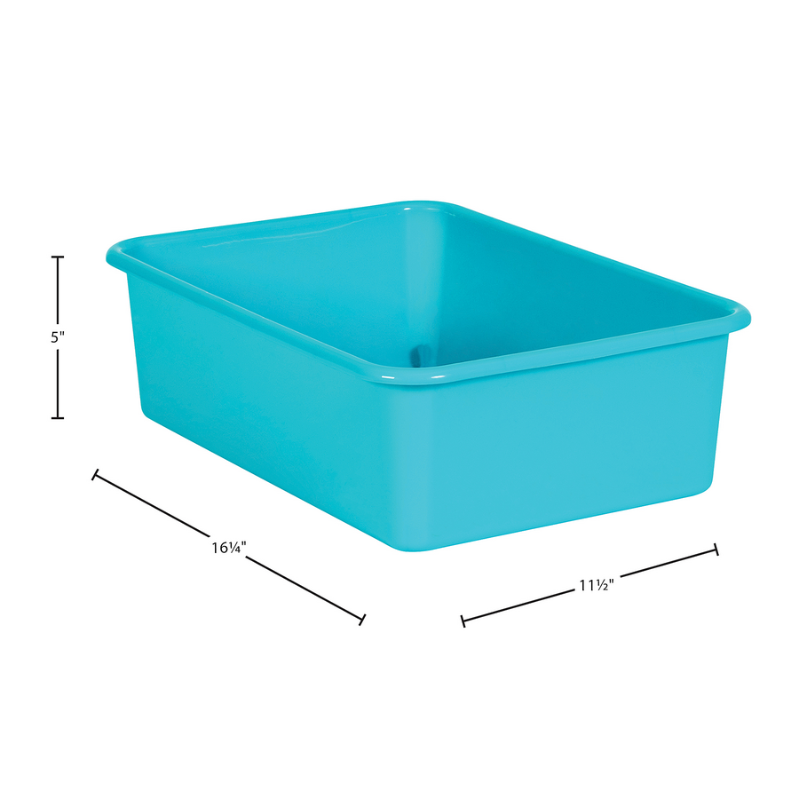 Teal Lage Plastic Storage Bin