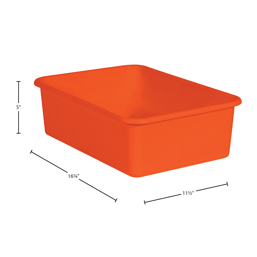 Orange Large Plastic Storage Bin
