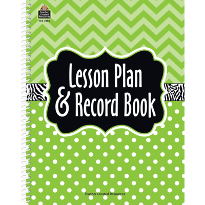 Lime Chevrons and Dots Lesson Plan & Record Book