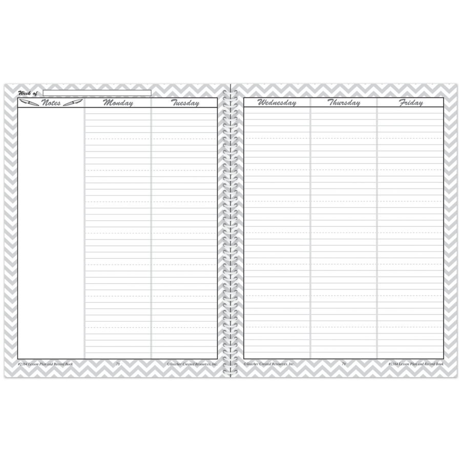Lime Chevrons and Dots Lesson Plan & Record Book