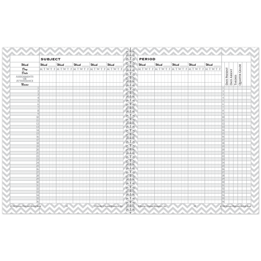 Lime Chevrons and Dots Lesson Plan & Record Book