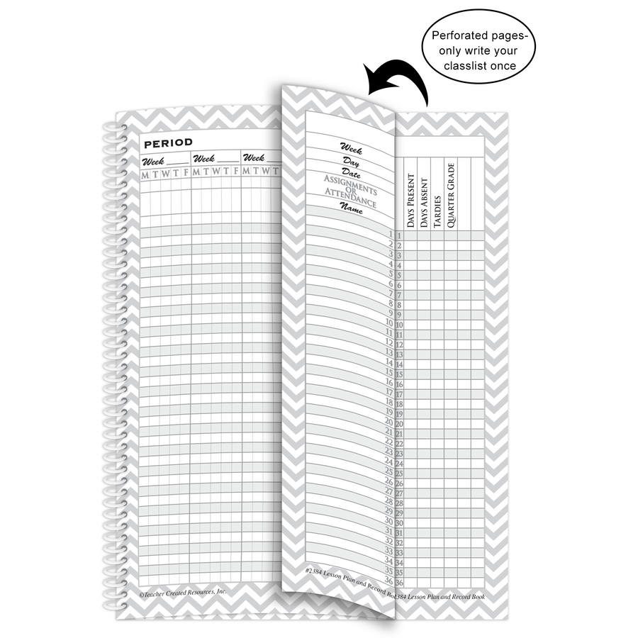 Lime Chevrons and Dots Lesson Plan & Record Book