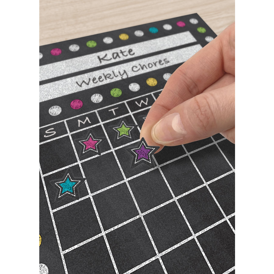 Chalkboard Brights Stars Mini Stickers