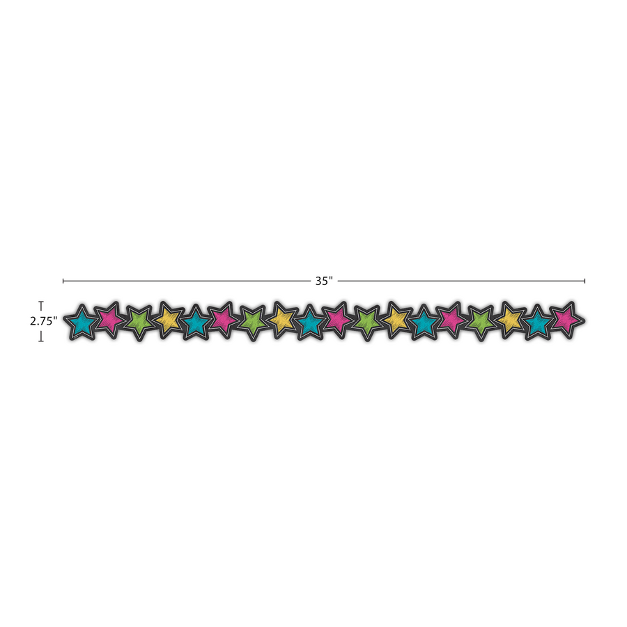 Chalkboard Brights Stars Die-Cut Border Trim