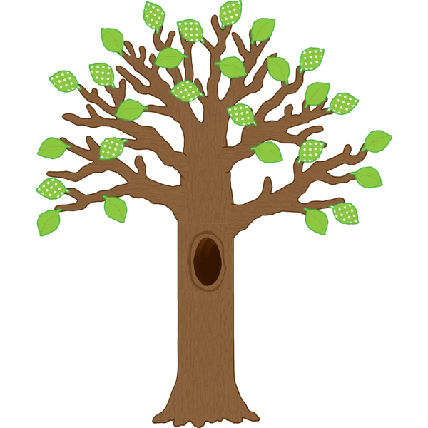 Big Tree with Polka Dot Leaves Bulletin Board Display Set