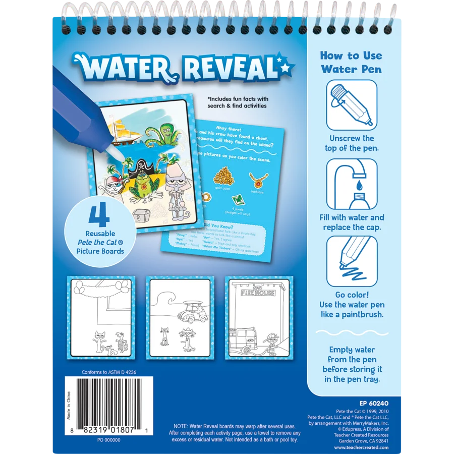 Pete the Cat Water Reveal