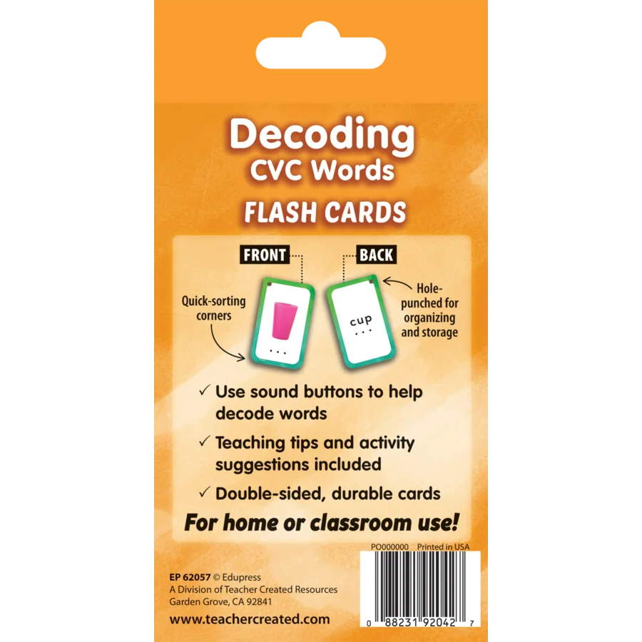 Decoding CVC Words Flash Cards