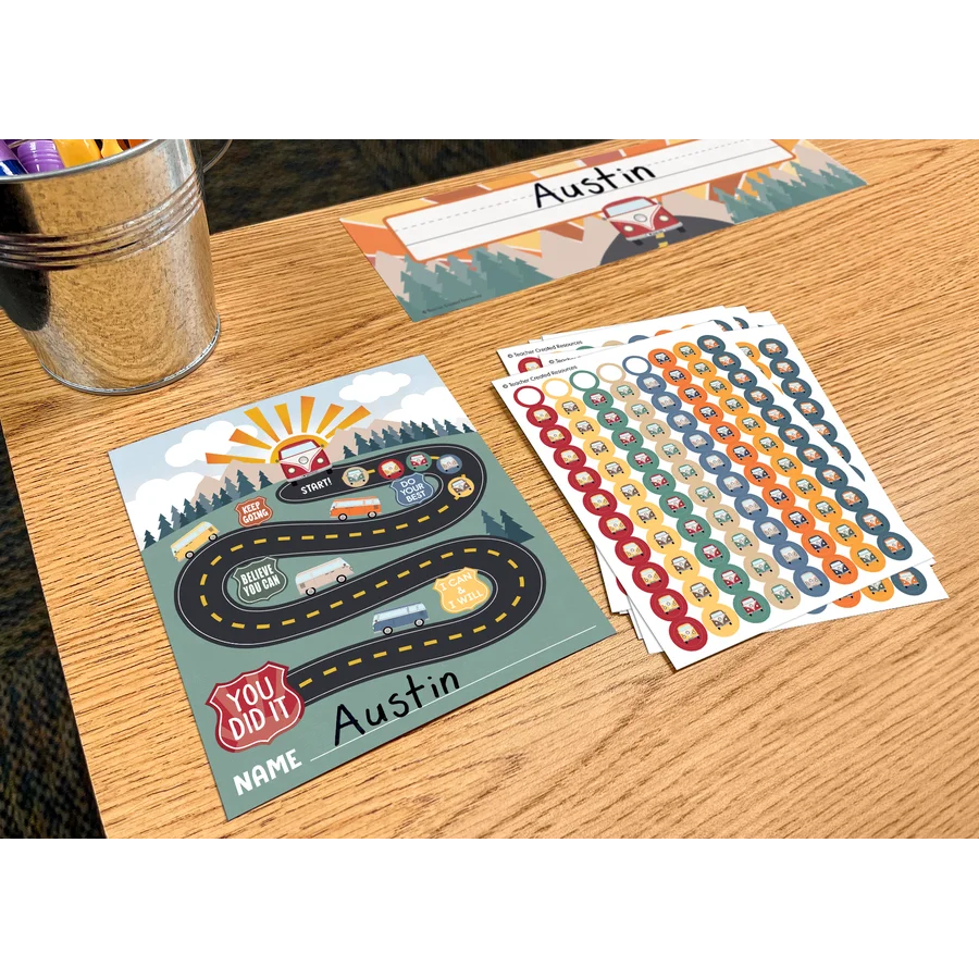 Moving Mountains Road Trip Reward Trackers with Stickers