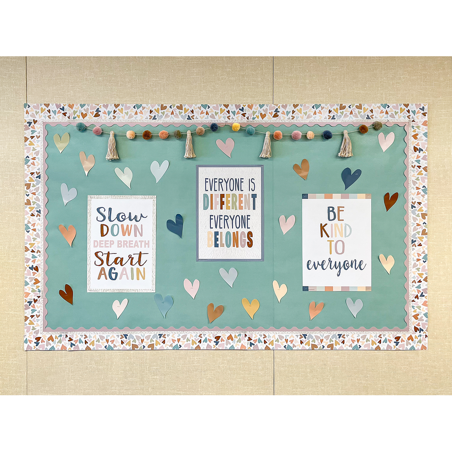 Everyone is Welcome Hearts Straight Border Trim