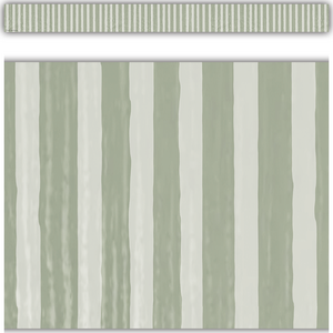 Classroom Cottage Sage Green Stripes Straight Border Trim