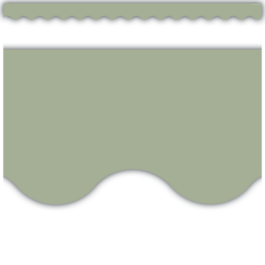 Sage Green Scalloped Border Trim
