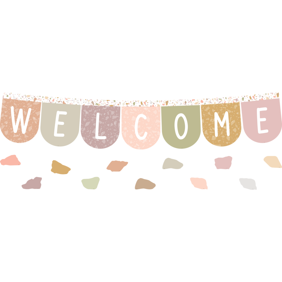 Terrazzo Tones Welcome Bunting Bulletin Board