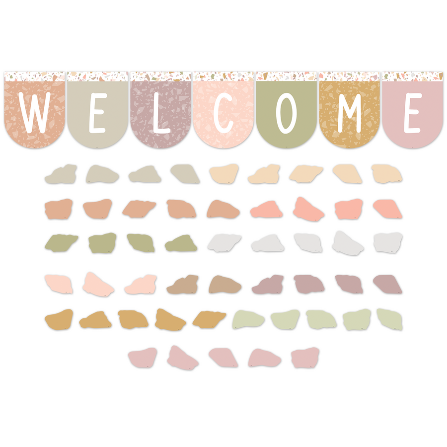 Terrazzo Tones Welcome Bunting Bulletin Board