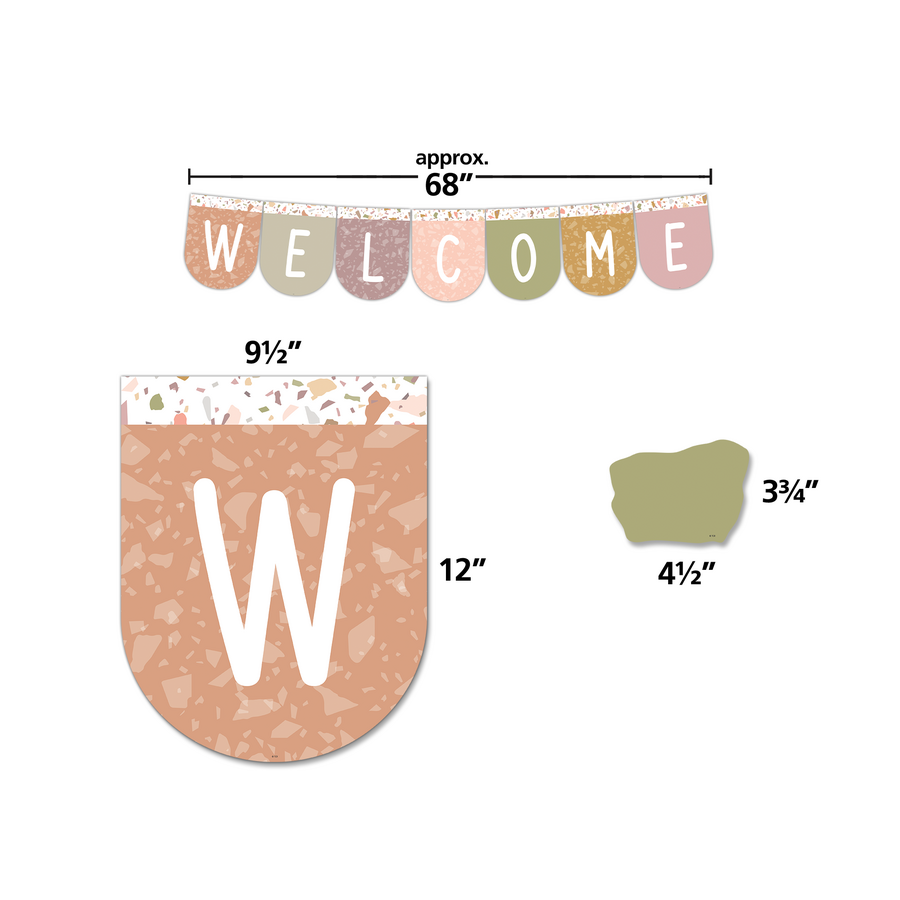 Terrazzo Tones Welcome Bunting Bulletin Board