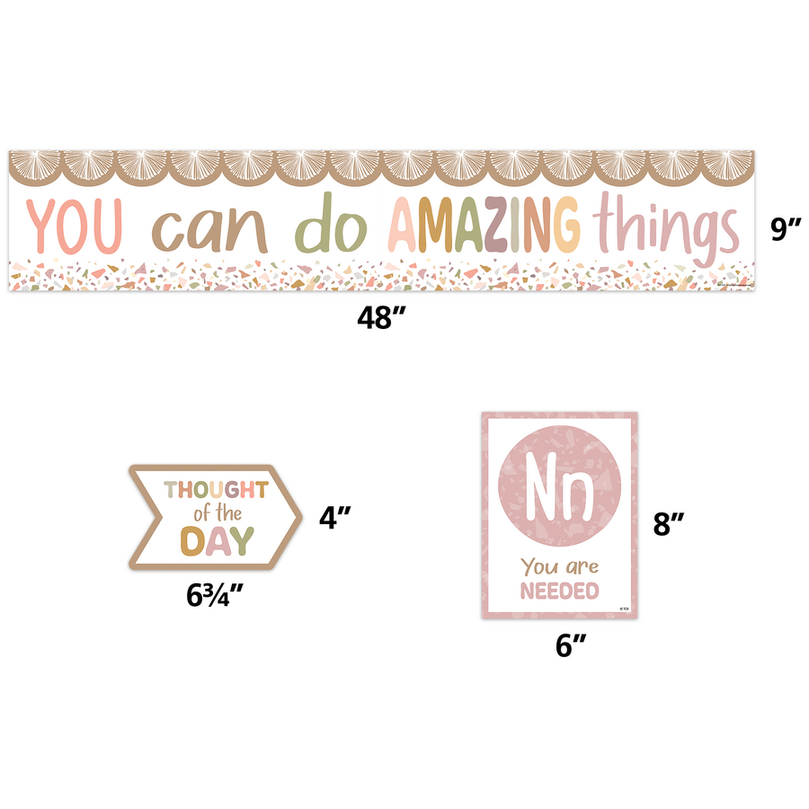 Terrazzo Tones Alphabet Affirmations Bulletin Board