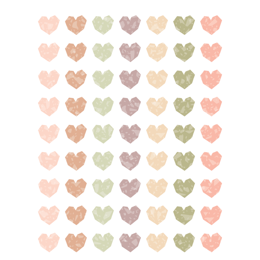 Terrazzo Tones Hearts Mini Stickers