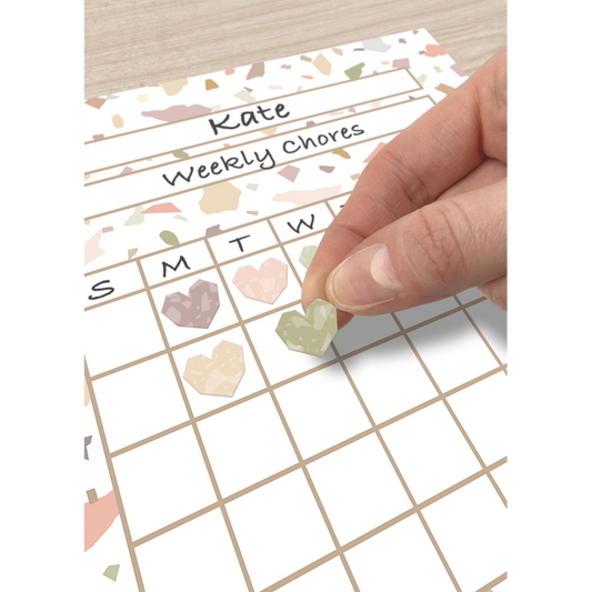 Terrazzo Tones Hearts Mini Stickers