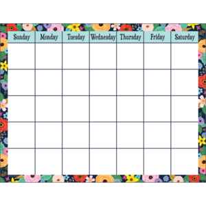 Wildflowers Calendar Chart