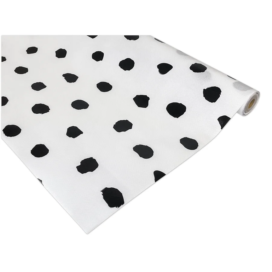 Black Painted Dots on White Better Than Paper Bulletin Board Roll