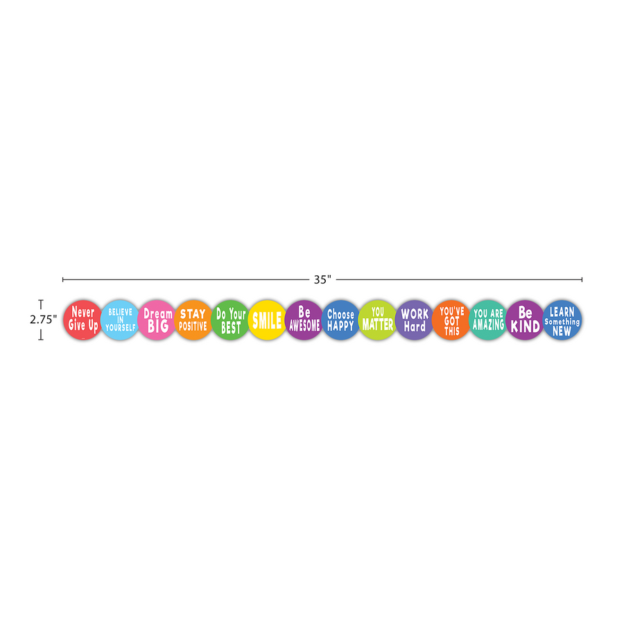 Colorful Positive Sayings Die-Cut Border Trim