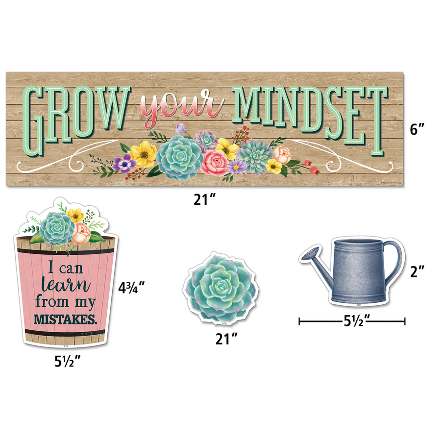 Rustic Bloom Grow Your Mindset Mini Bulletin Board