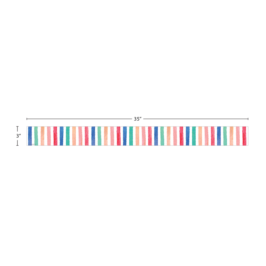 Watercolor Stripes Straight Border Trim