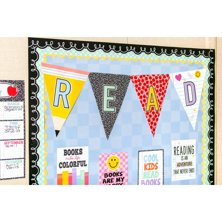 Cool for School Read Pennants Bulletin Board
