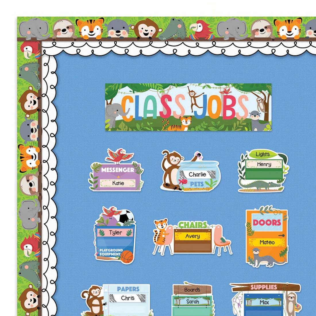Jungle Friends Class Jobs Mini Bulletin Board