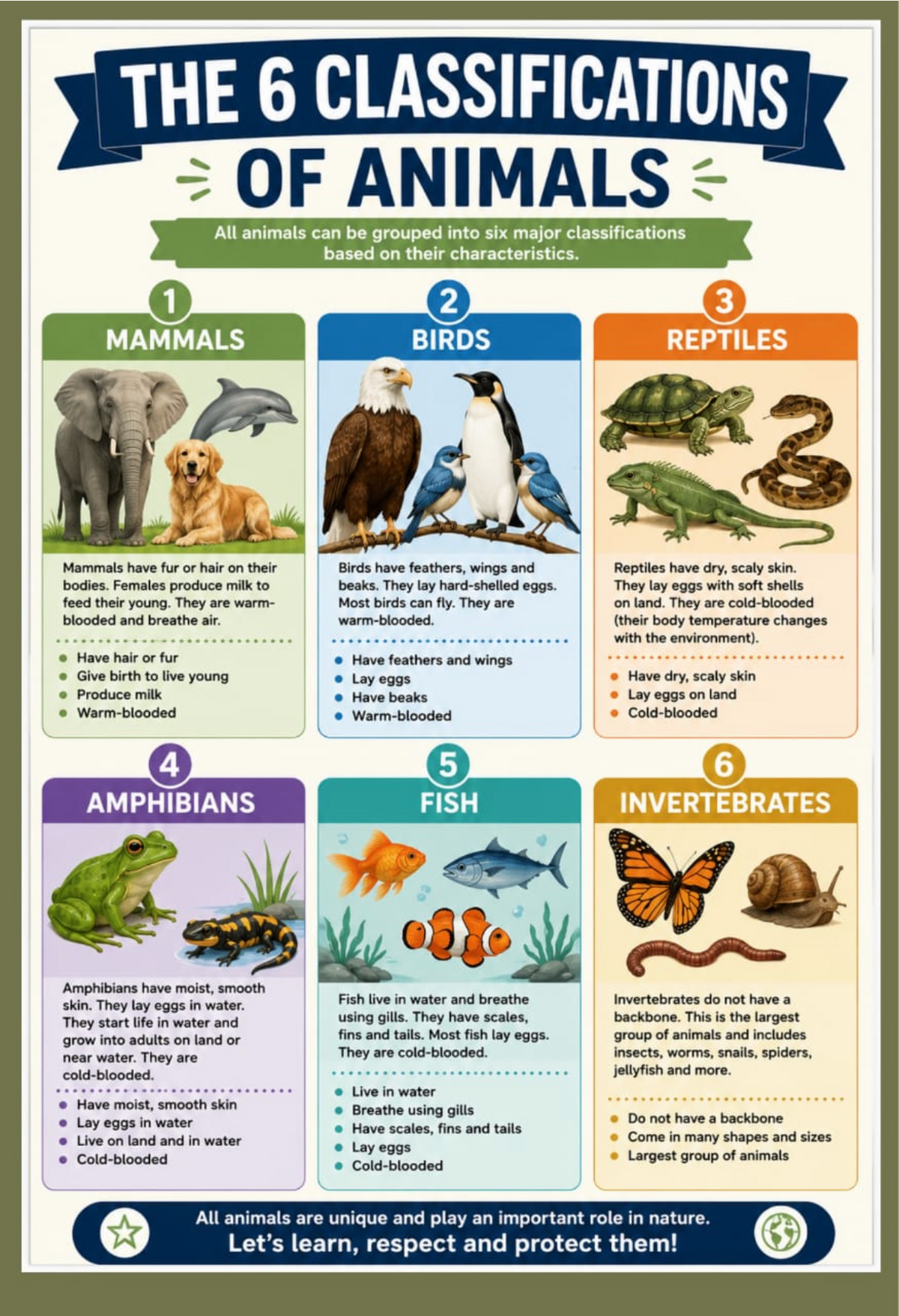 The 6 Classifications of Animals