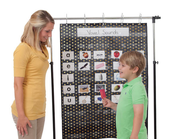 Essential Pocket Chart Gold Polka Dot