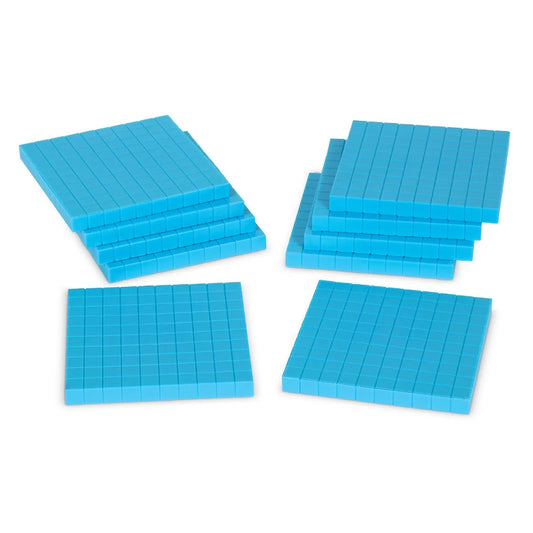 Base Ten Flats (Set of 10) - Plastic