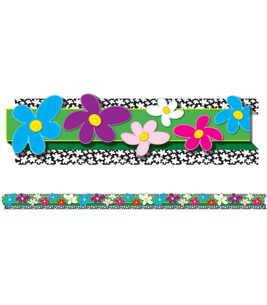 Flowers Pop-Its Straight Bulletin Board Borders