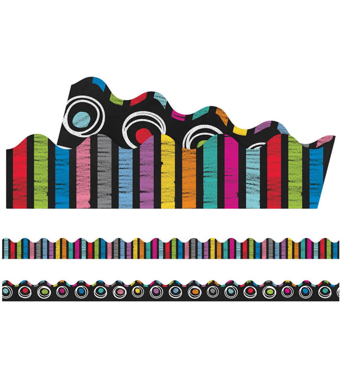 Colorful Chalkboard Scalloped Bulletin Board Borders