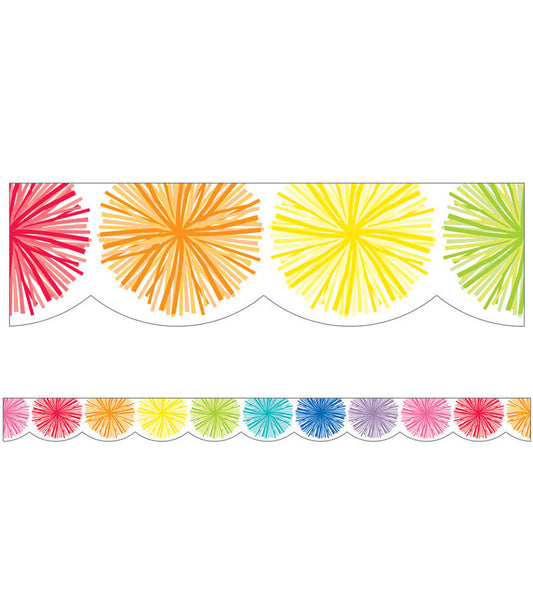 Poms Scalloped Bulletin Board Borders