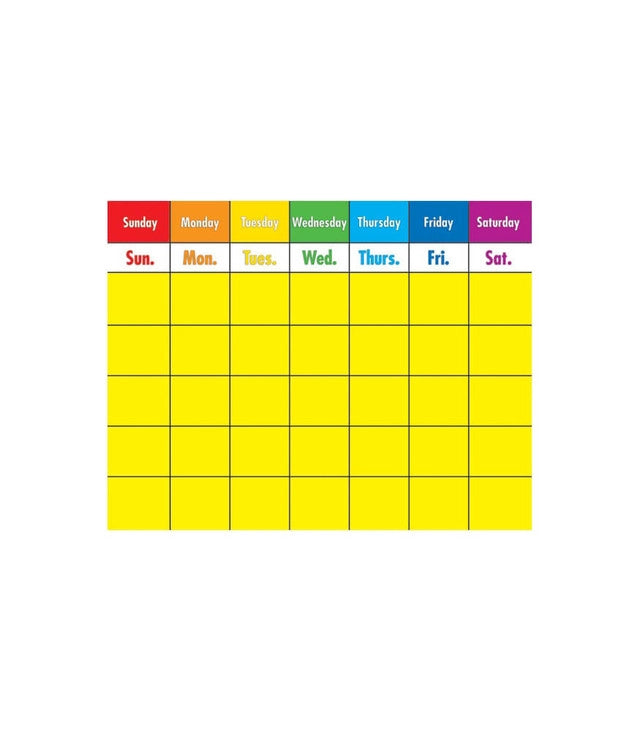 Write-on/Wipe-off Colorful Calendar Chart