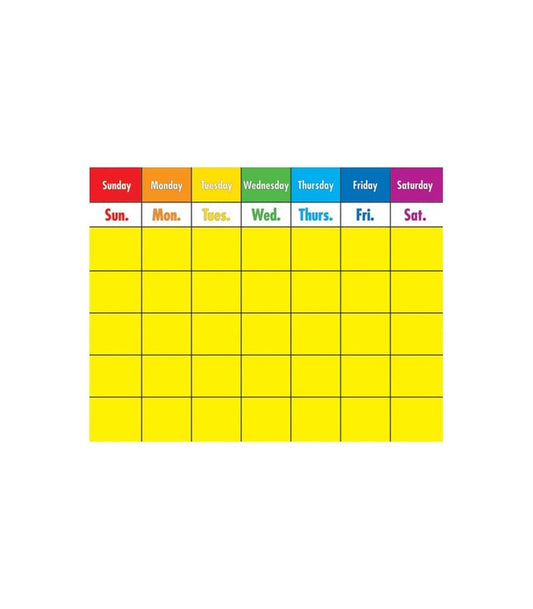 Write-on/Wipe-off Colorful Calendar Chart