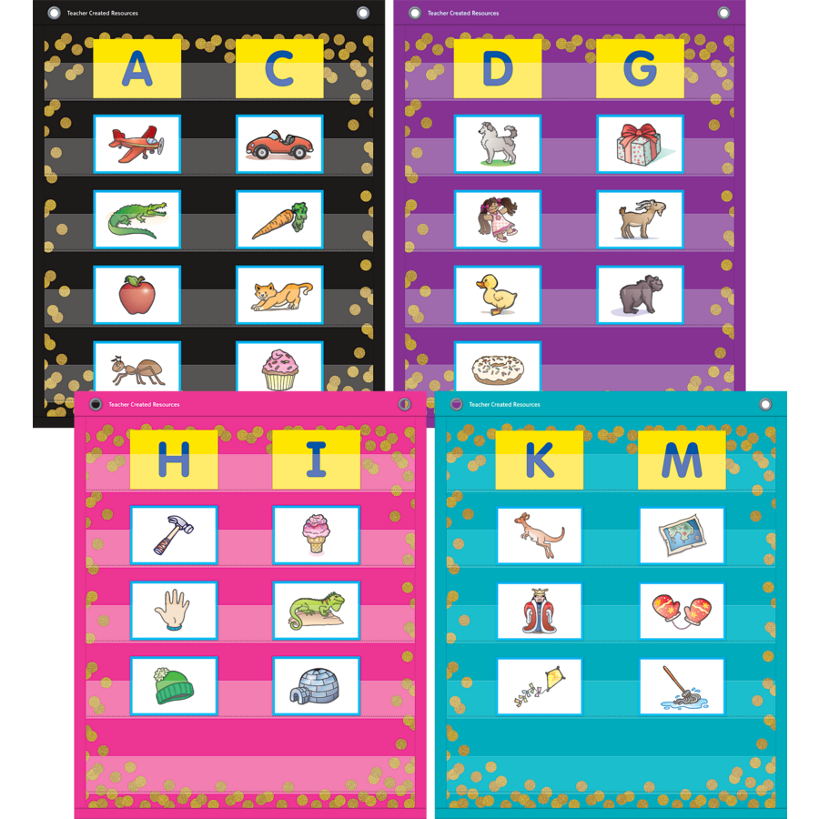 Confetti Colorful Magnetic Mini Pocket Charts