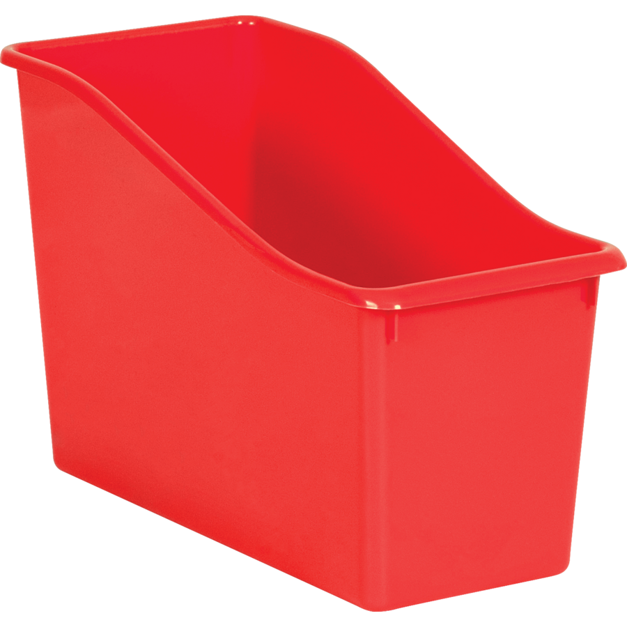 Red Plastic Book Bin
