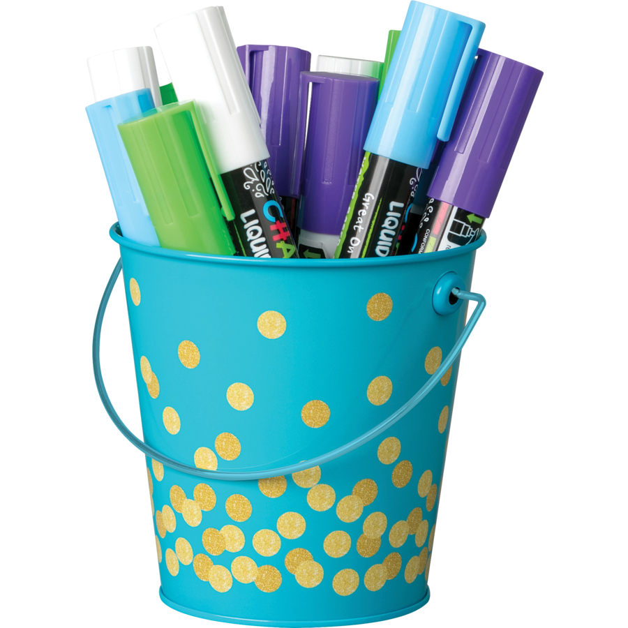 Teal Confetti Bucket