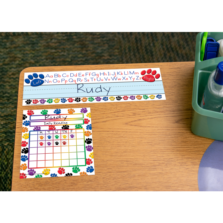 Paw Prints Left/Right Alphabet Flat Name Plates