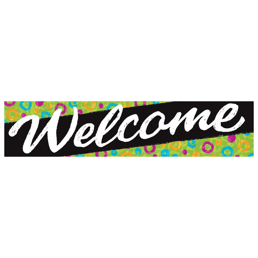 Welcome Swirl Dots Quotable Expressions® Banner – 3 Feet