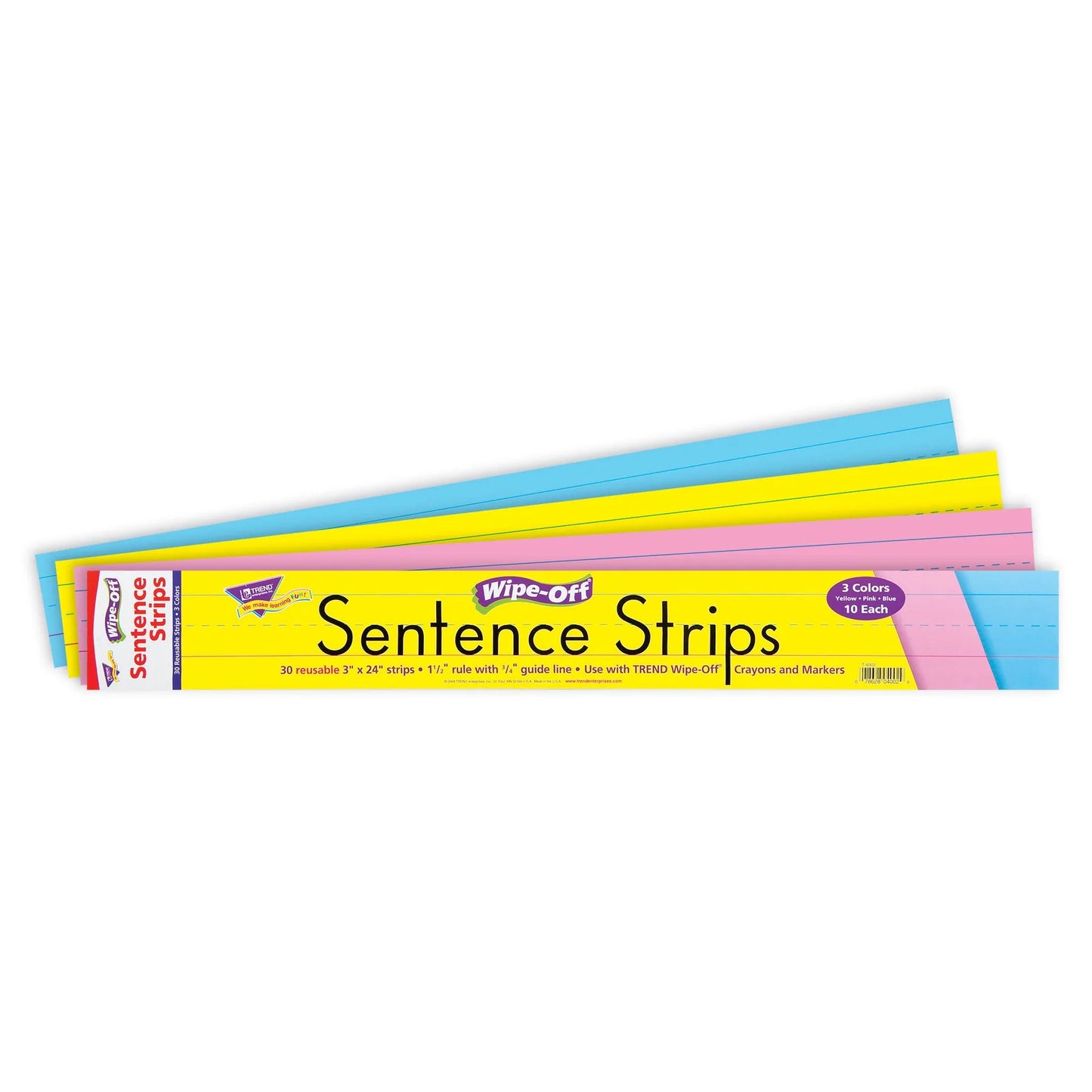 24-Inch Multicolor Wipe-Off® Sentence Strips